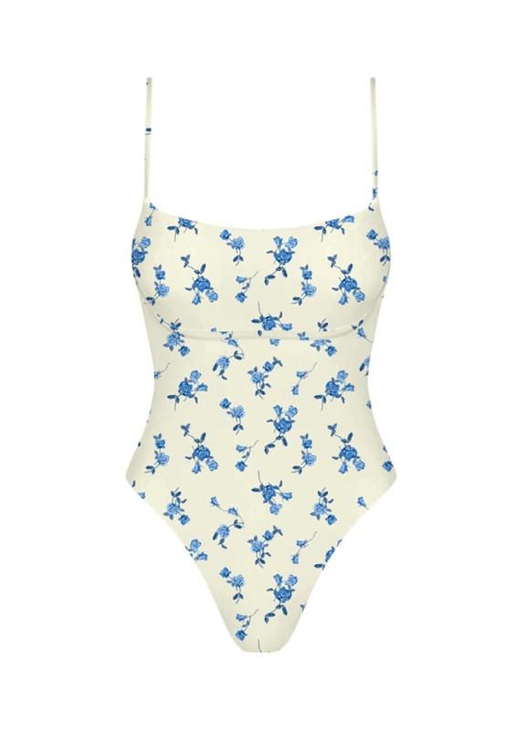 Blue Rose One-Piece Swimsuit