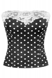Polka-Dot Lace Tube Top