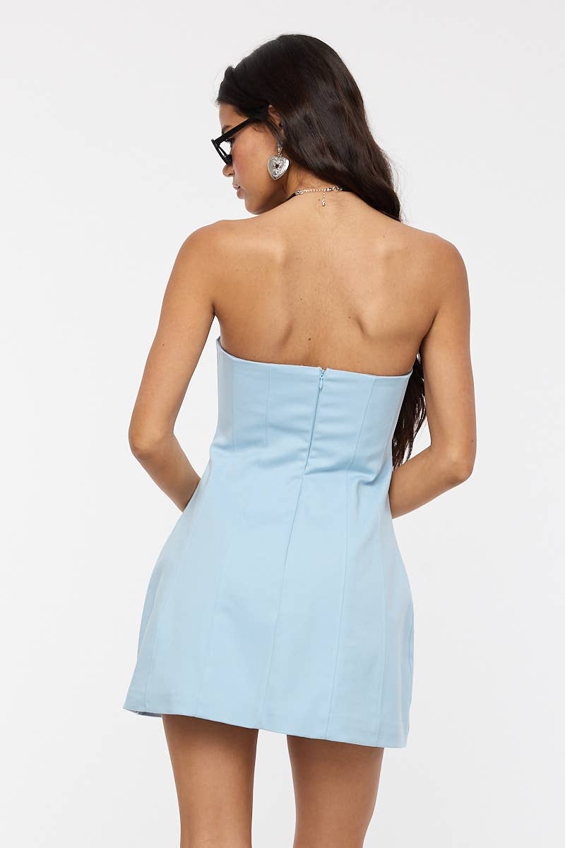 Solid Straight Tube Mini Dress
