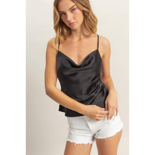 Satin Cami Cowl Neck Top