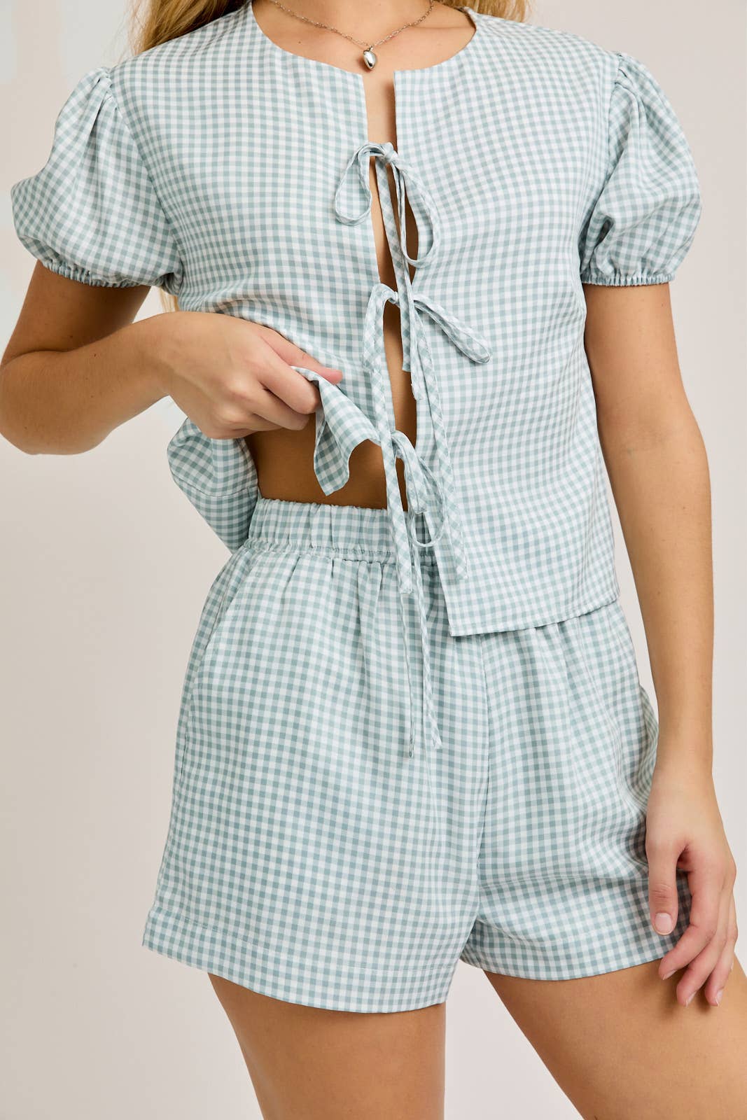 Blue Gingham Shorts