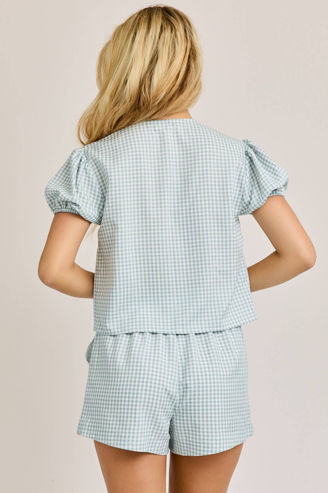 Blue Gingham Shorts