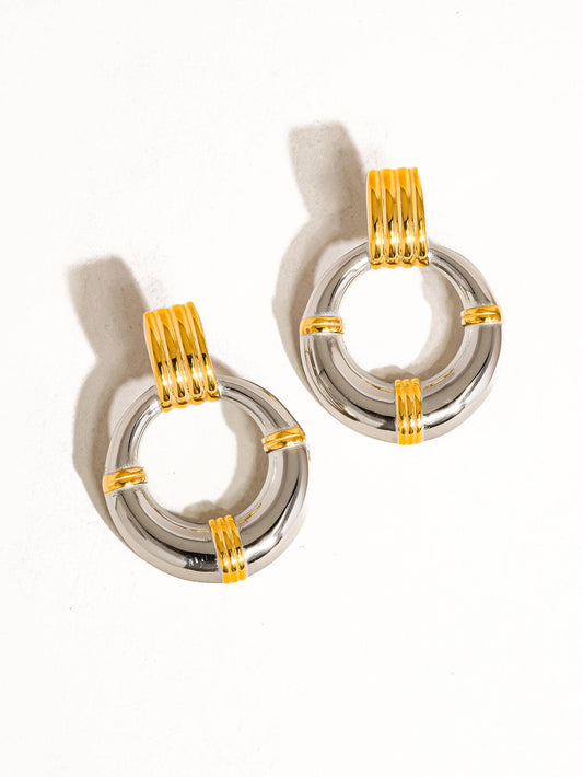 Siya 18K Gold Non-Tarnish Statement Hoop Earring