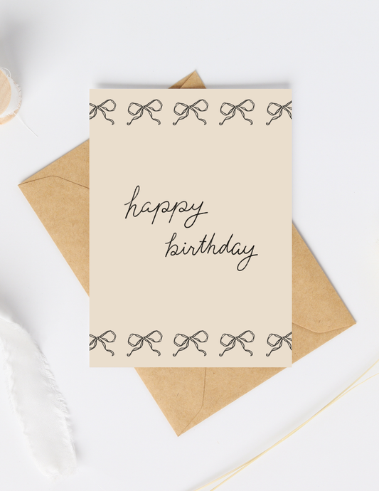 Happy Birthday Bow Greeting Card