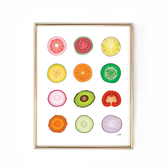 Fruits and Vegetables Collage - Art Print