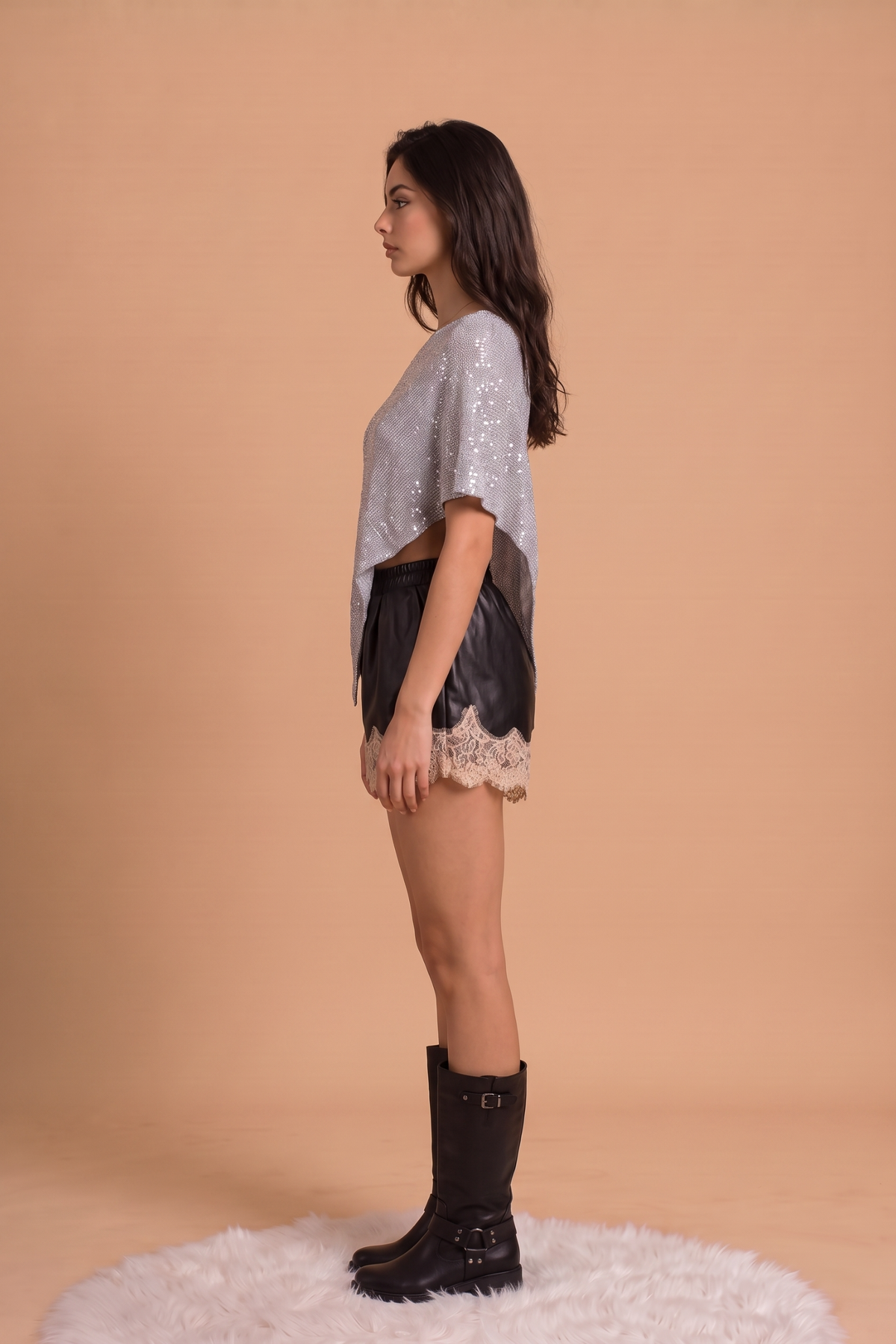 SEQUIN SWEATER PONCHO