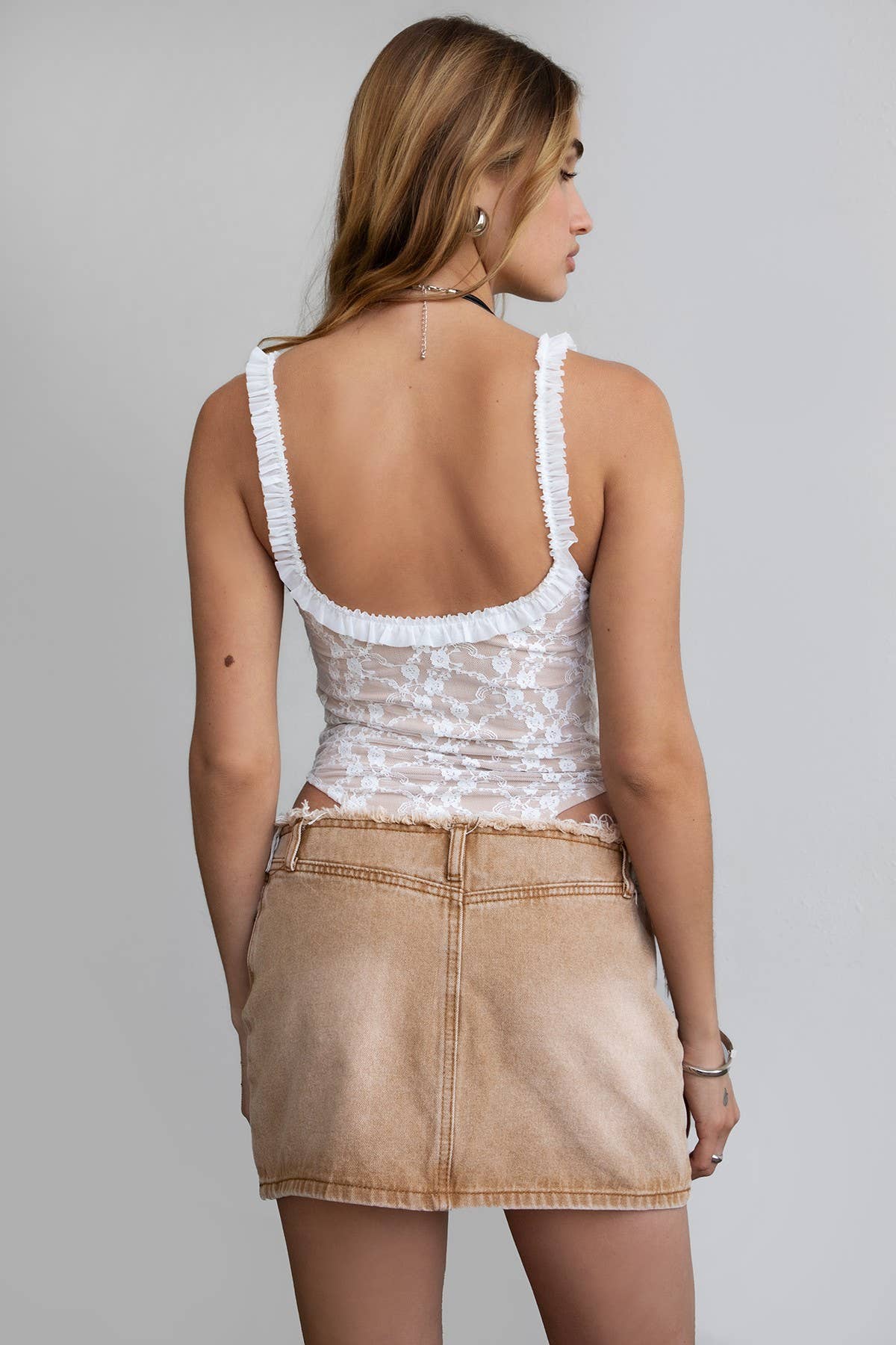 Stretch Mesh Lace Bodysuit