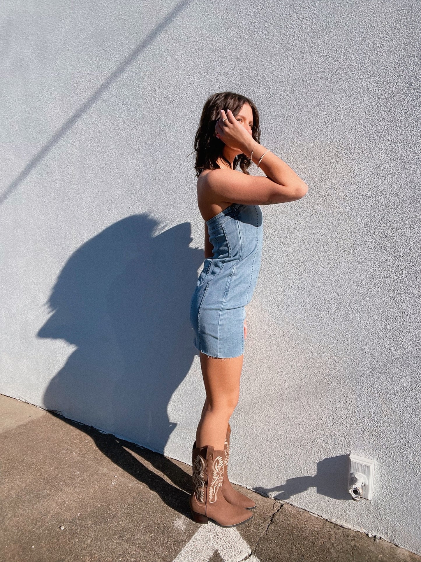 Distressed Denim Dress