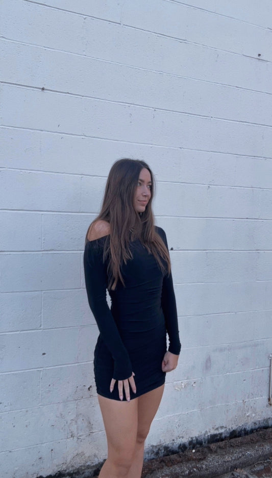 Long Sleeve Off The Shoulder Dress