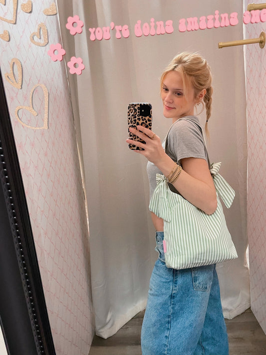 Green Bow Tote Bag