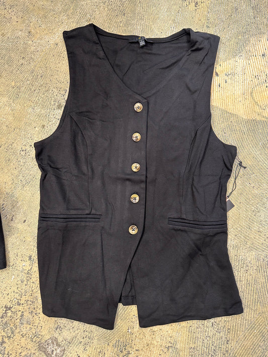 Black Long Tailored Vest