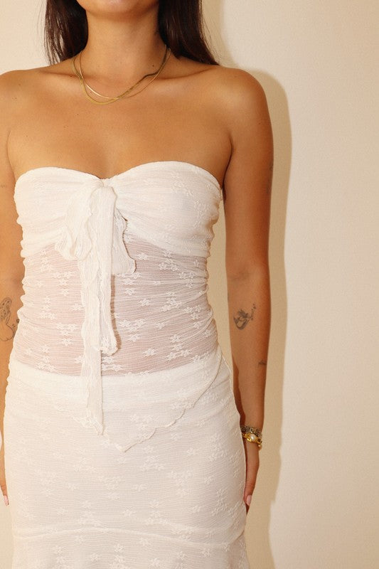 White Lace Tube Top