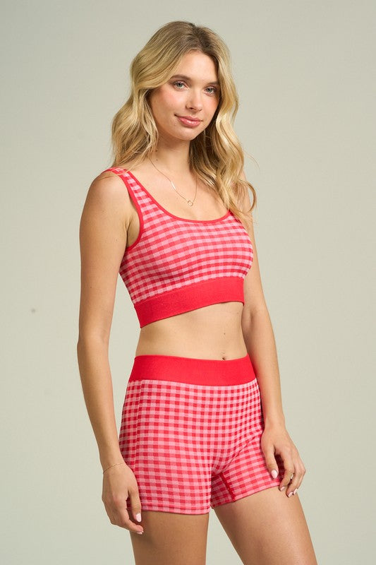 Gingham Athletic Shorts