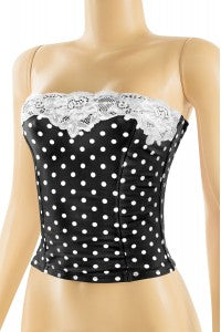 Polka-Dot Lace Tube Top