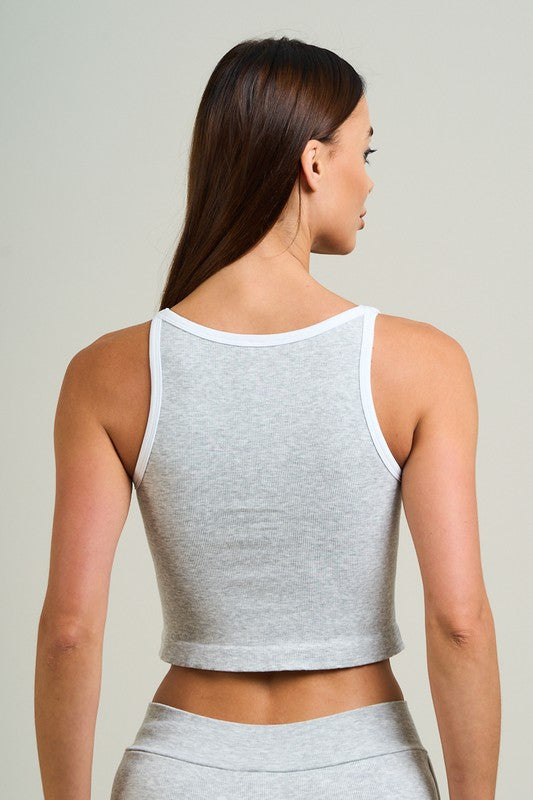 Heather Grey Snap Button