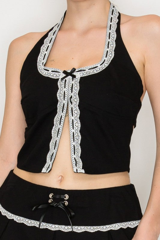 Halter Top Open Front