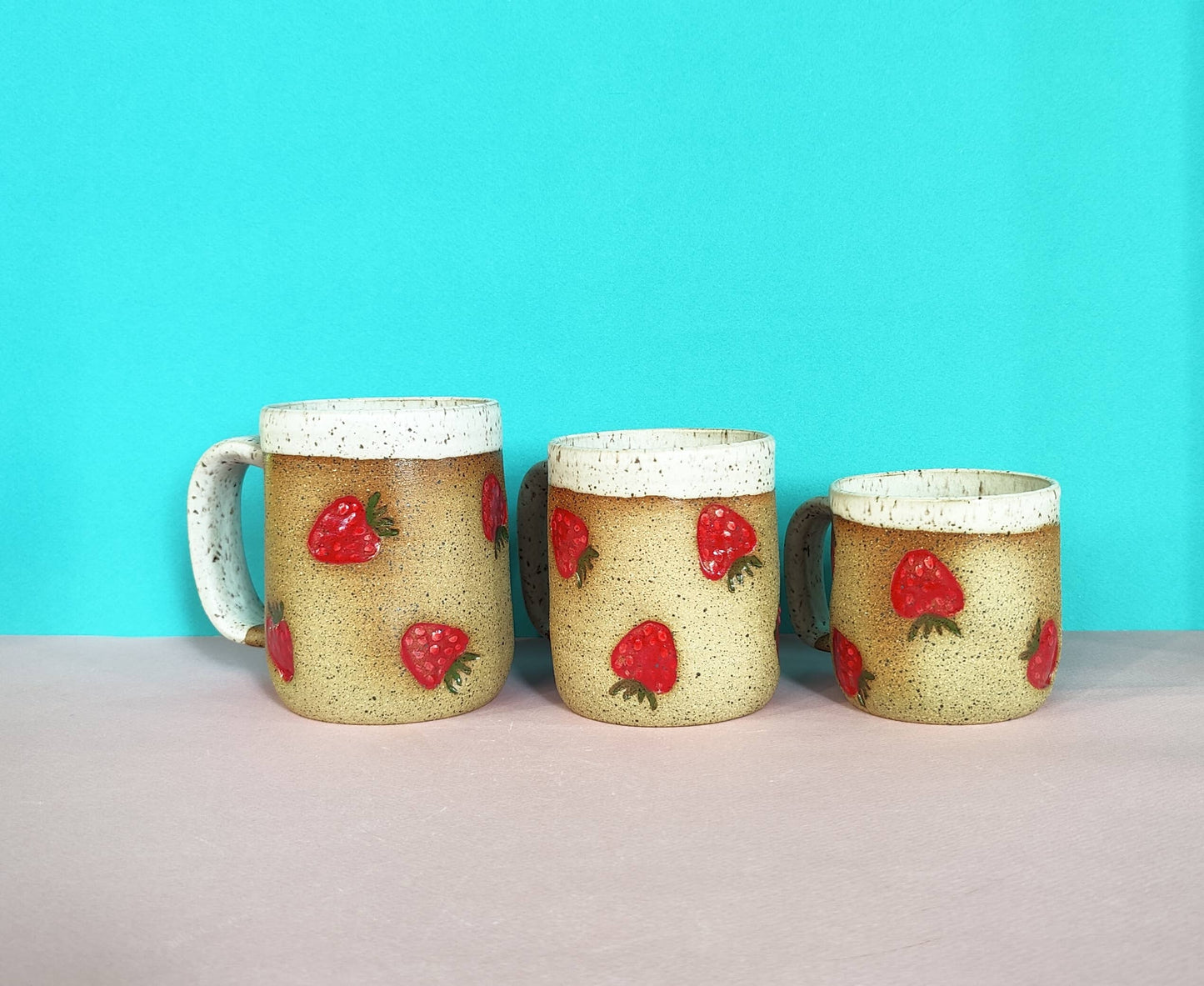 Strawberry Stamped Mug: 12 fl oz