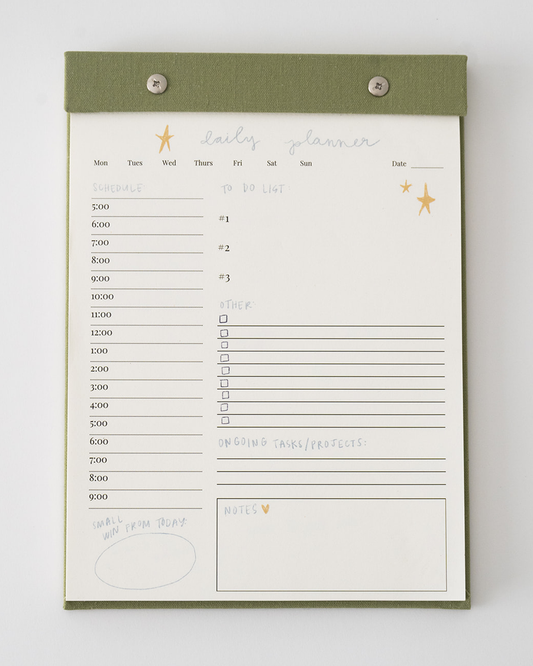 Daily Planner Notepad (Pistachio Green)
