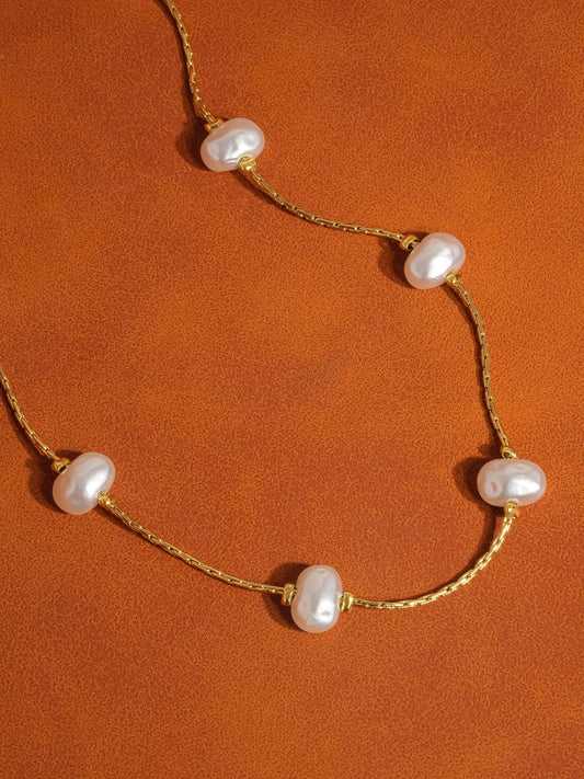 Ida 18K Non-Tarnish Petite Pearl Necklace