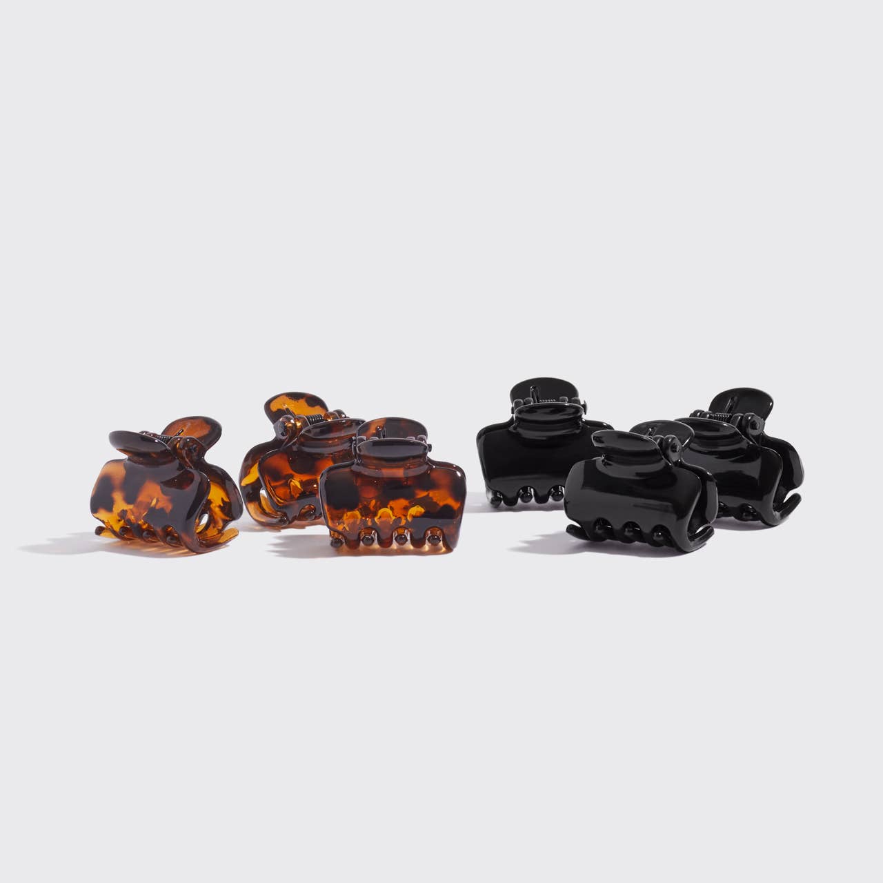 Recycled Plastic Mini Puffy Claw Clips 6pc Set
