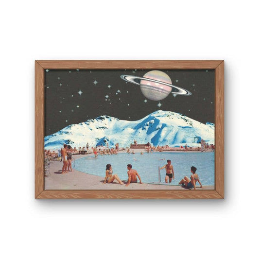Surreal Retro Space Collage, Collage Art Print, Surreal Art