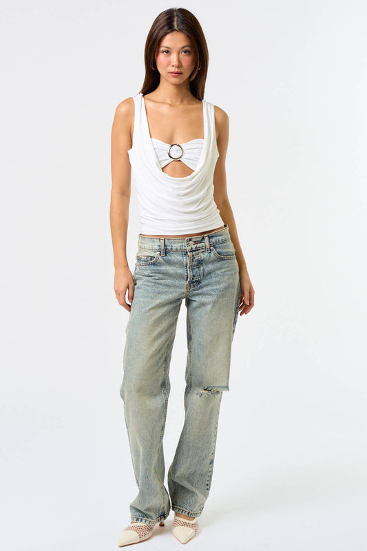 Ring Detailed cowl top