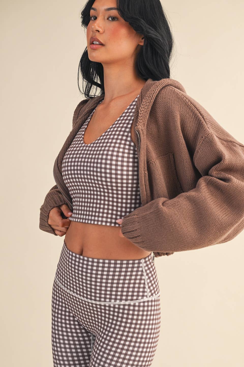 Kat Knit Zip Up Hoodie Sweater