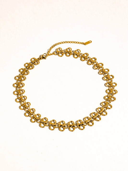 Ritza 18K Gold Non-Tarnish Patterned Choker