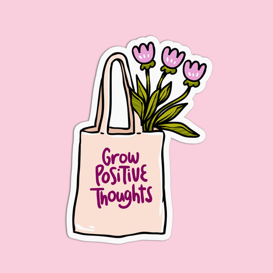 Grow Positive Thoughts Vinyl Textured Stickers