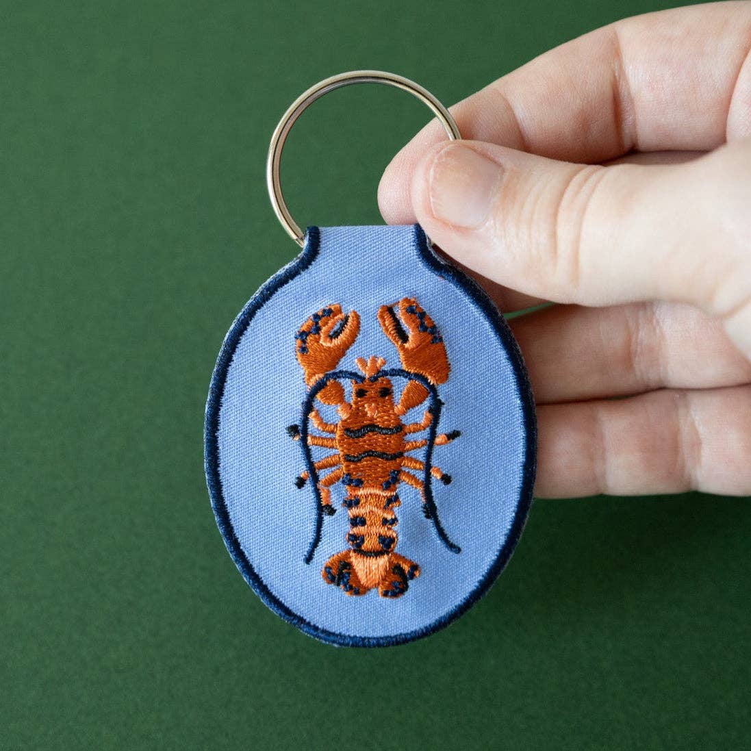 Lobster Embroidered Keychain