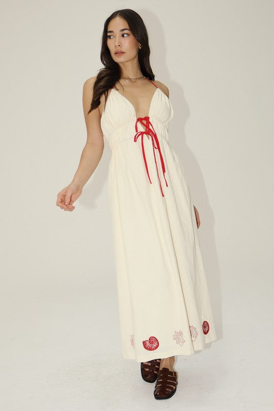 Shell Halter Maxi Dress