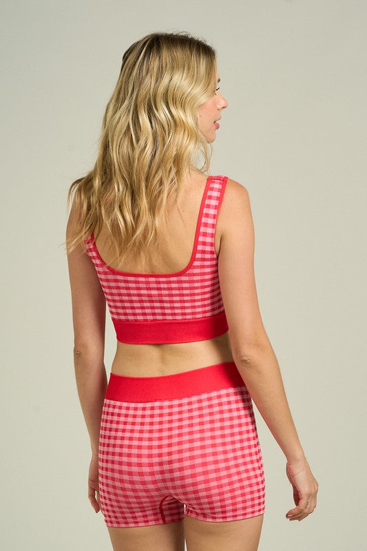Gingham Athletic Shorts