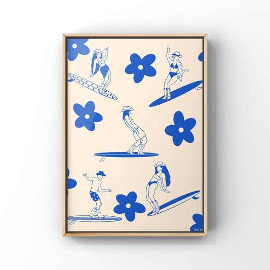 Surf Cowboy Blues Art Print