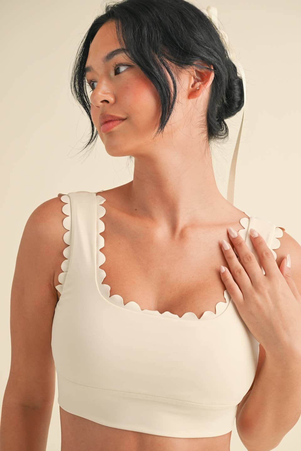 Scallop Edge V-Back Bra Top