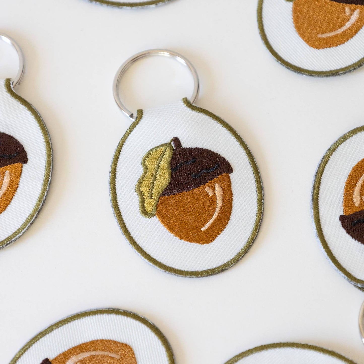 Acorn Embroidered Keychain