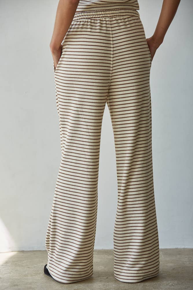 Knit Striped Flare Pants