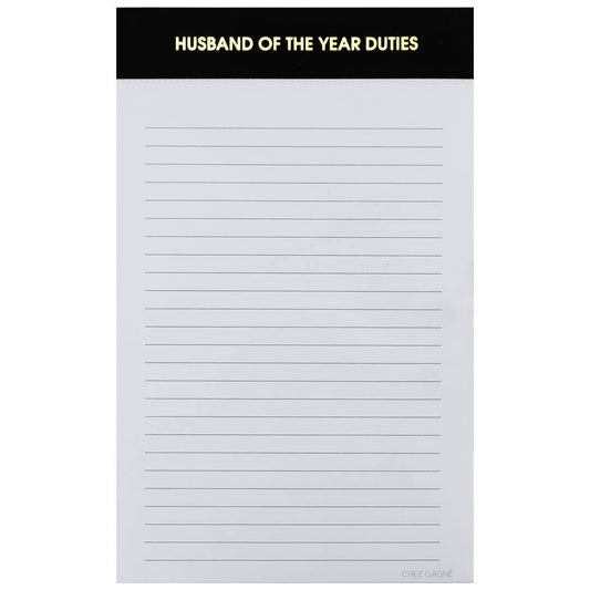 Husband of the Year Duties Notepad