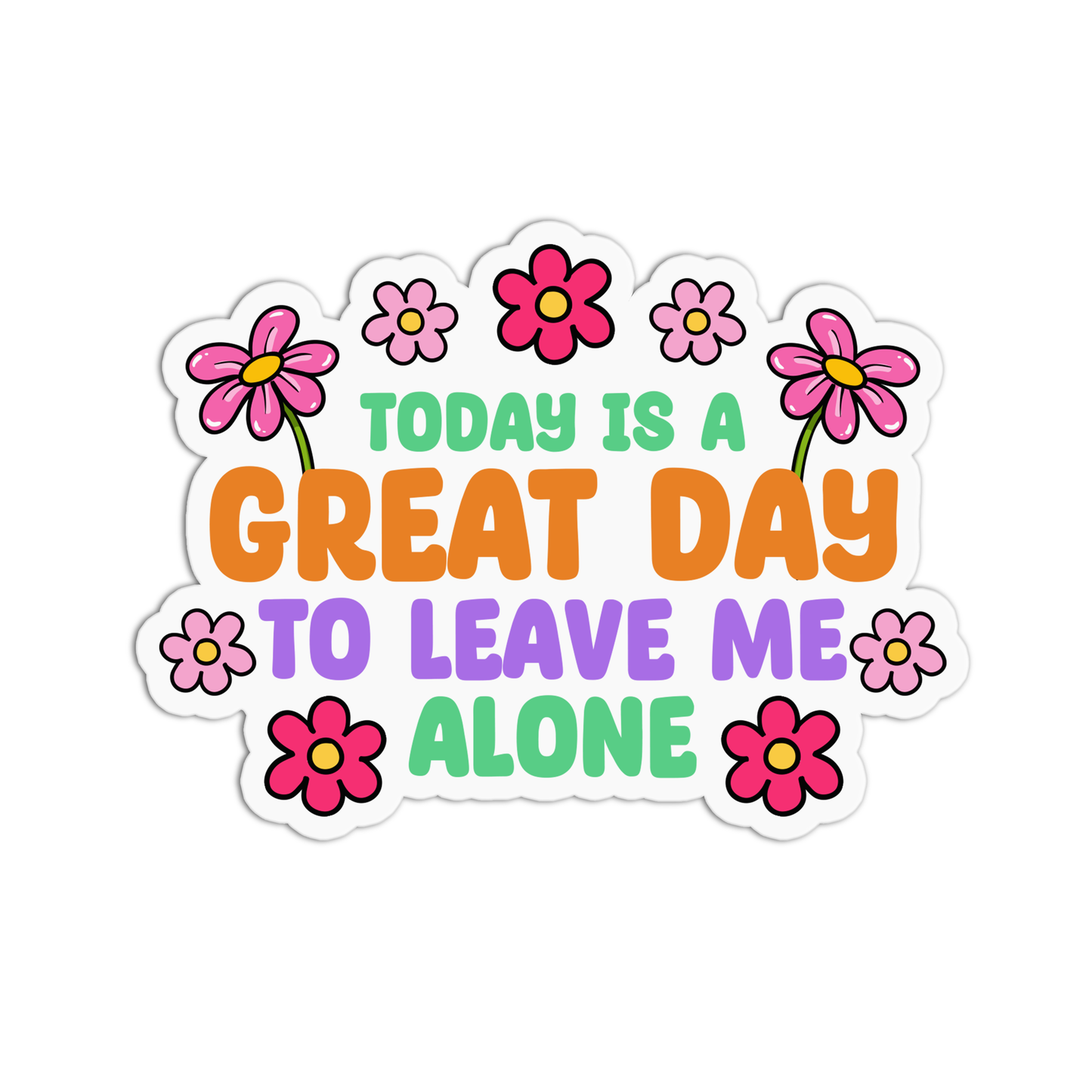 Mental Health Today Is A Great Day Vinyl Textured Stickers