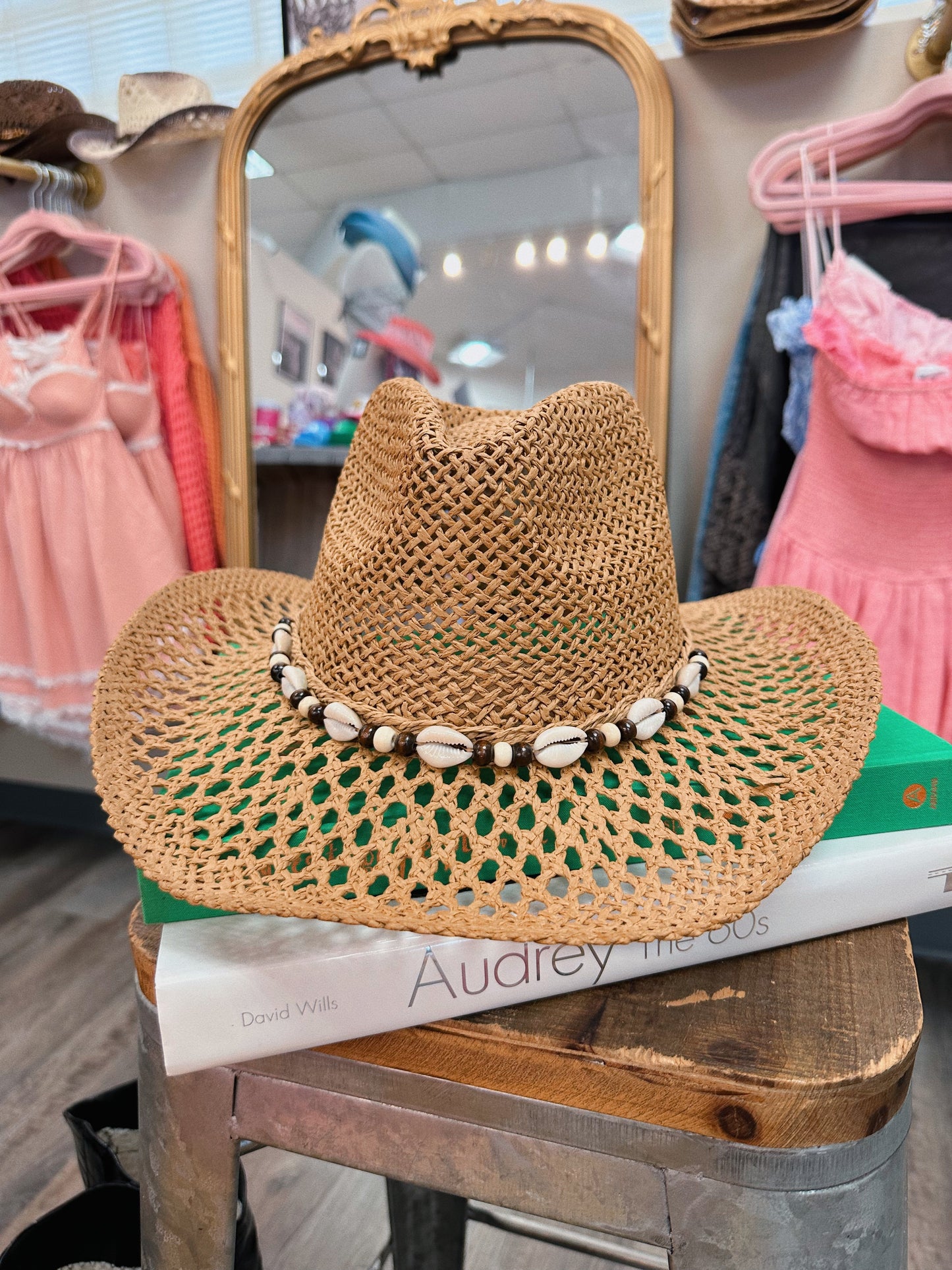 Brown Seashell Cowgirl Hat