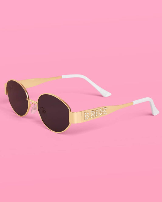 Golden Bride Sunnies - pearl embossed sunglasses, bride accessories, bachelorette