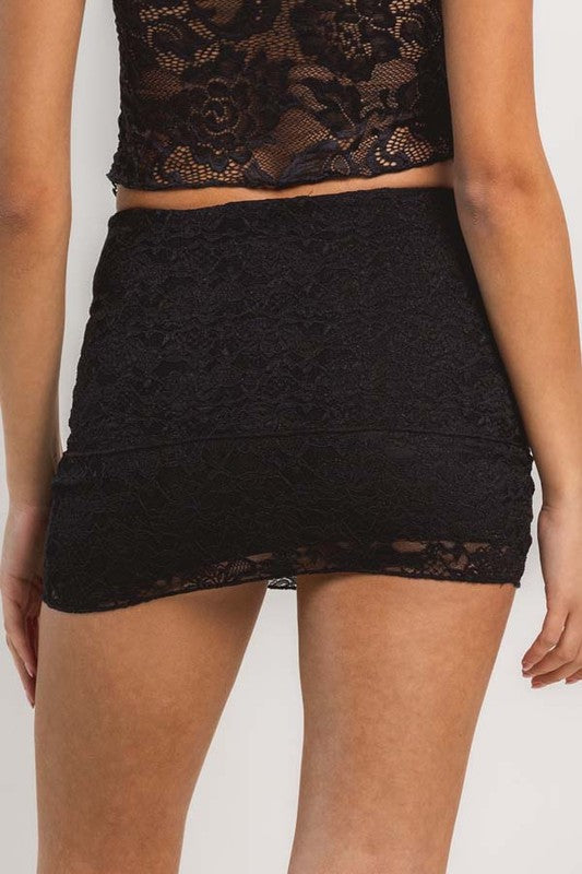 Black Simple Lace Skirt