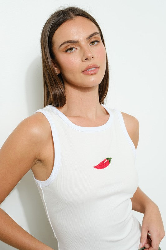 Chili Beaded Tank