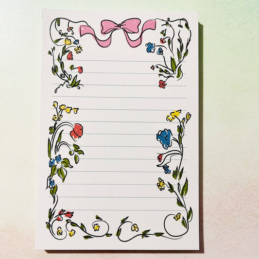 Floral Bow Notepad
