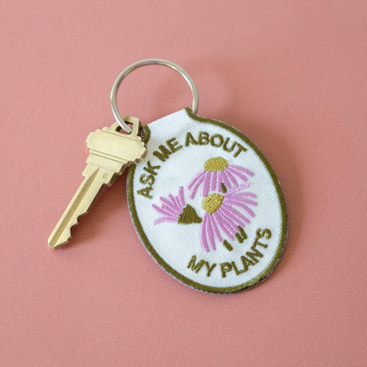 Plant Embroidered Keychain