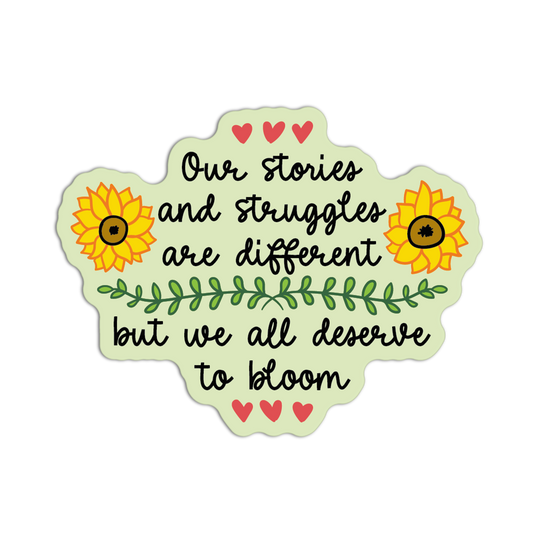 Our Stories And Struggles Sunflower Textured Stickers