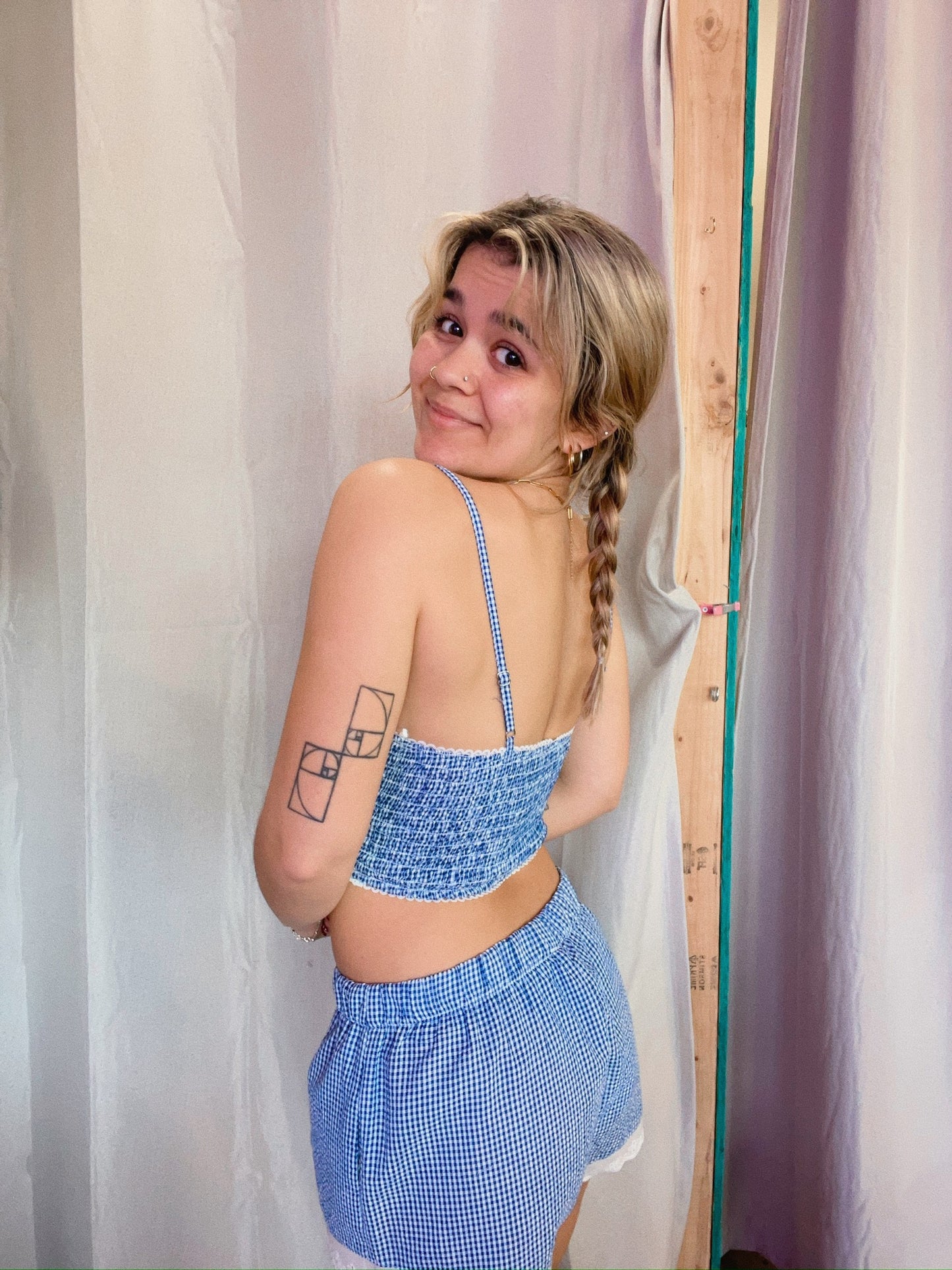 Gingham Lace Shorts