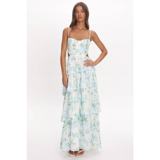 Spaghetti Strap Floral Tiered Dress