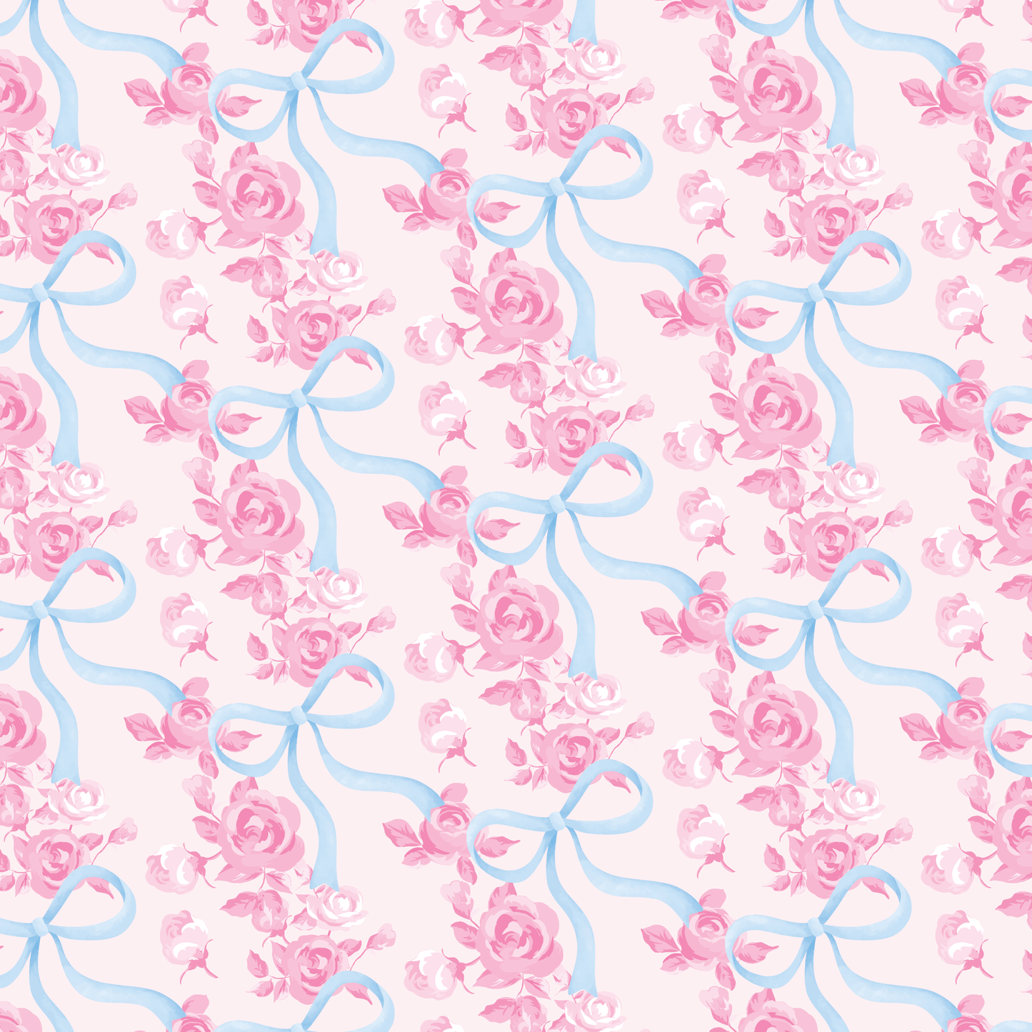 Floral Bow Wrapping Paper - Roll of 3 Sheets