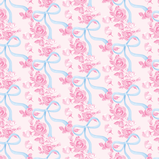 Floral Bow Wrapping Paper - Roll of 3 Sheets