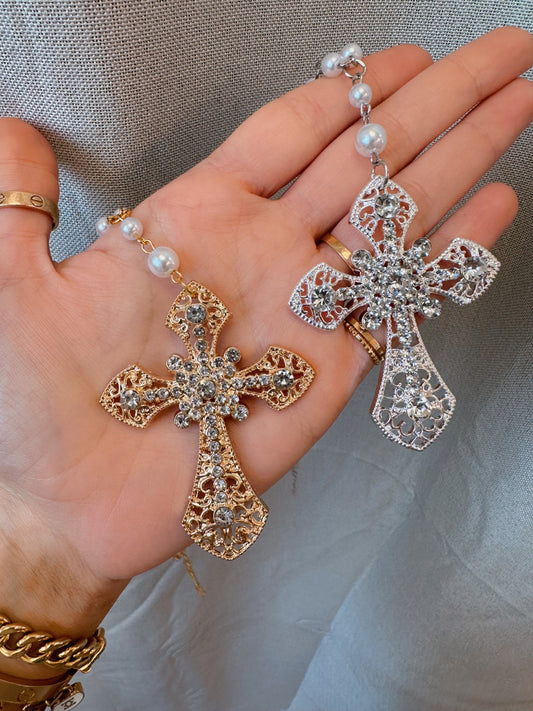 Cross Pearl Necklace